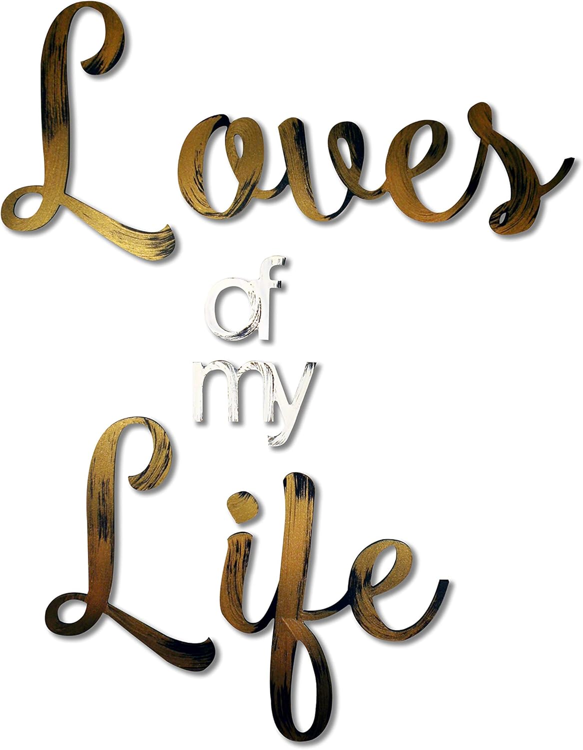Wall Decor - Loves of My Life Original Word Wall Art, Bronze and White
