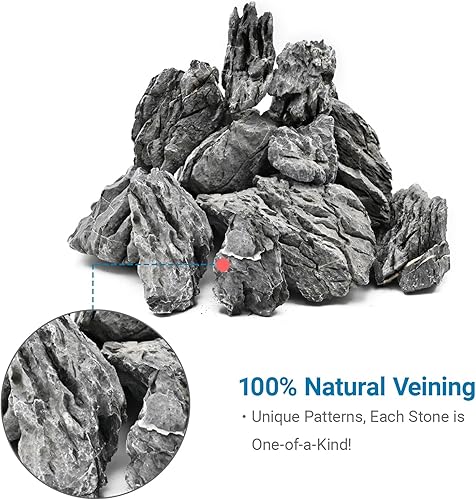 Miniatura 2 de KINGRUI - Piedra de roca natural Seiryu, piedra de dragón, adecuada para modelos de paisajismo de acuarios y decoración de peceras, recintos de