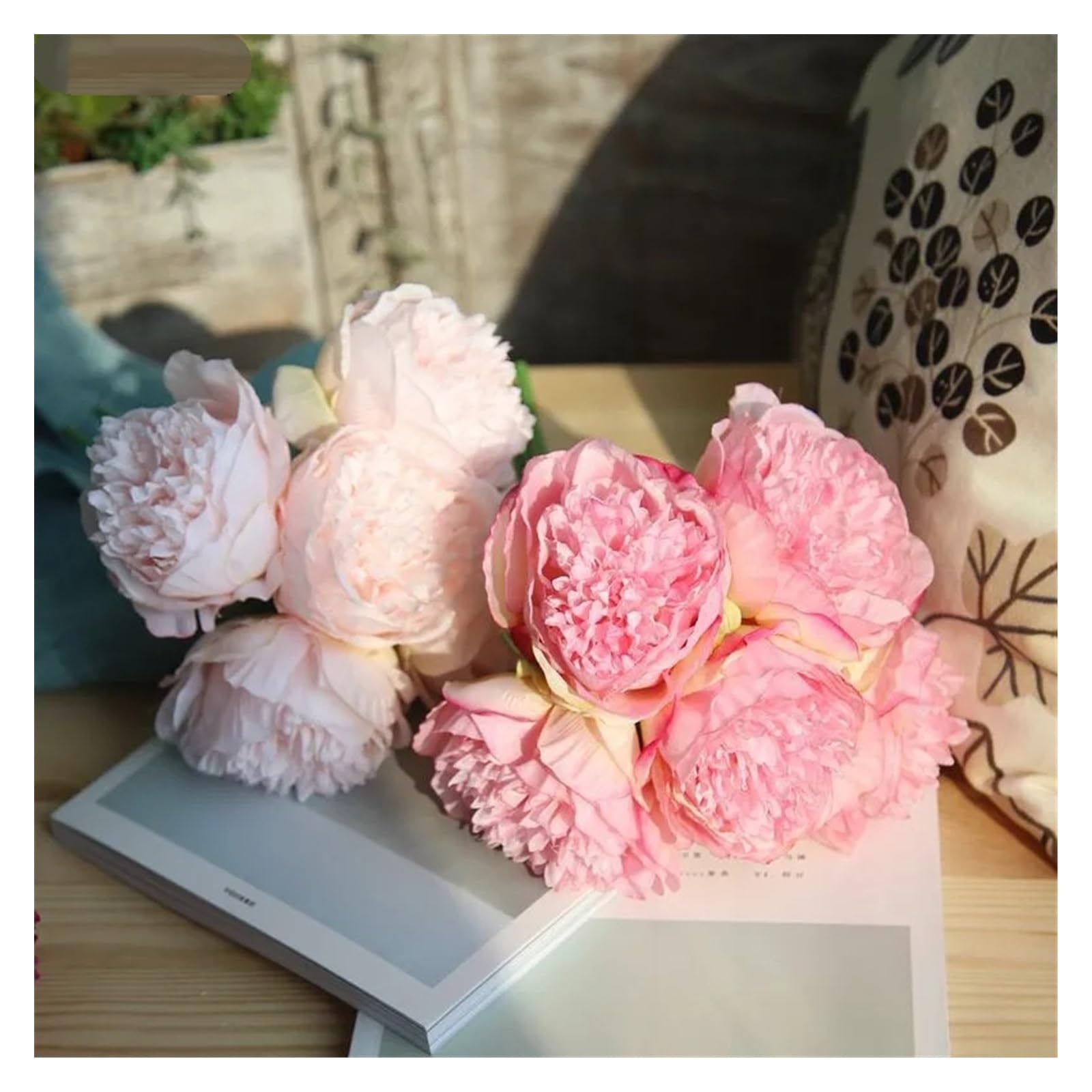 Flores Artificiales, 5 Cabezas, peonías de Seda Grandes, Ramo de Novia, decoración para Centro de Mesa de Boda, peonías de Seda, Flores, Mac