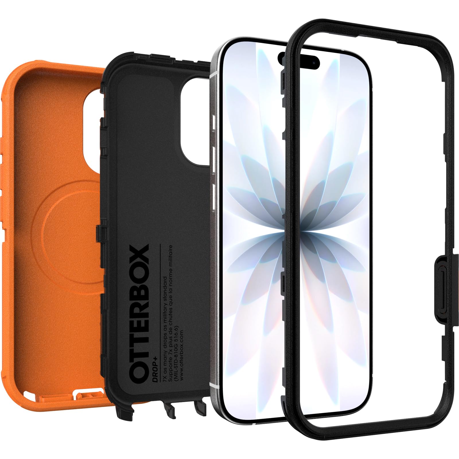OtterBox Defender Series Pro MagSafe Etui do iPhone 17, Odporne Na Wstrząsy i Upadki, wytrzymałe, 7 Razy Przetestowane Zgodnie ze Standardami Wojskowymi, Pomarańczowy, Bez Opakowania Detalicznego