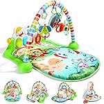 CUTE STONE Baby Gym Play Mat, Play Piano Gym with Tummy Time Activity Mat, Musical Activity Center for Infants Toddlers
