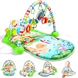 CUTE STONE Baby Gym Play Mat, Play Piano Gym with Tummy Time Activity Mat, Musical Activity Center for Infants Toddlers