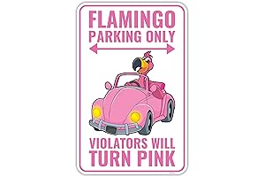 Venicor Flamingo Parking Only - Personalize Your Space with Vibrant Flamingo Decor...