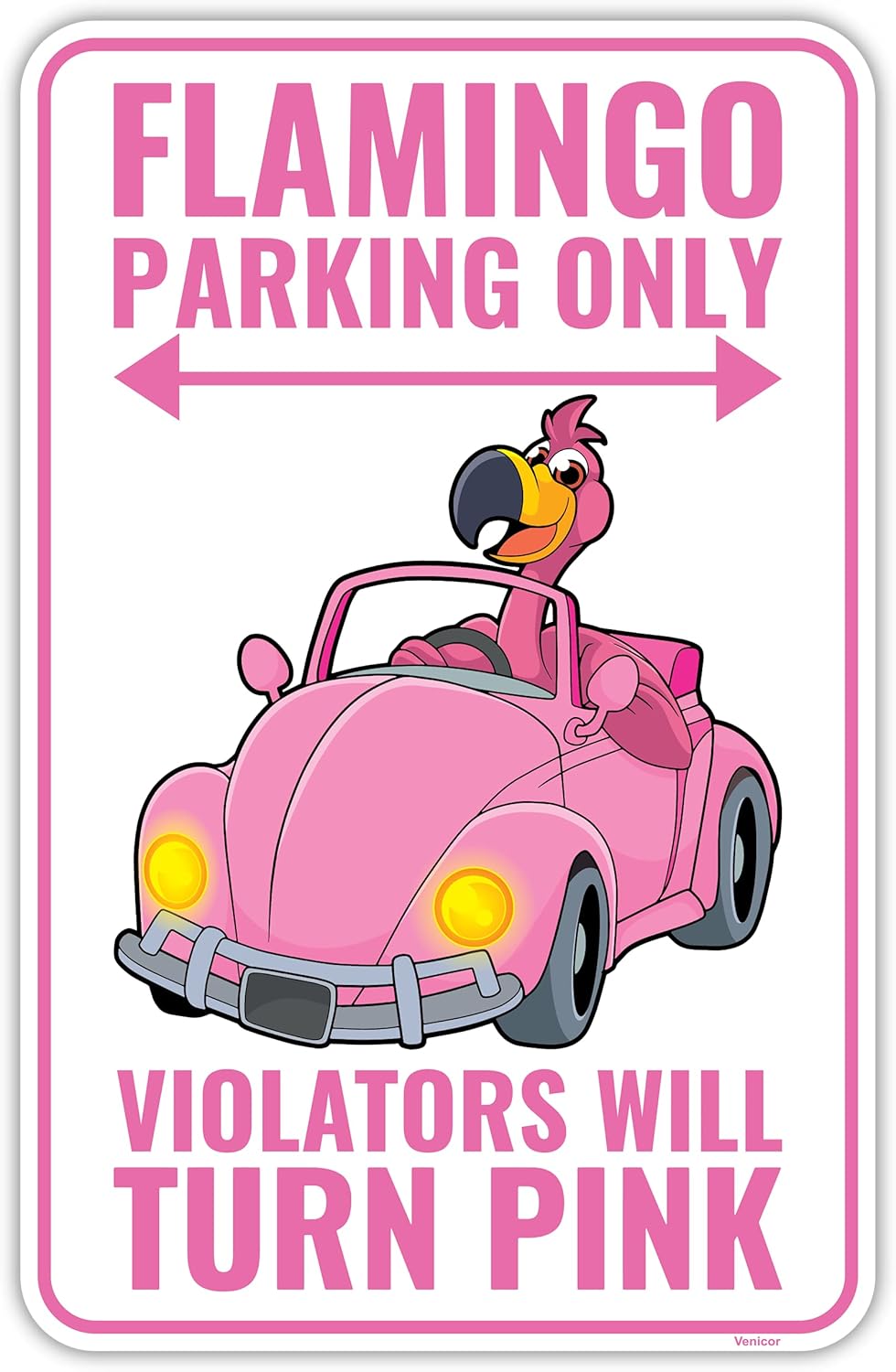Amazon.com : Venicor Flamingo Parking Only Sign - 9 x 14 Inches