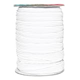 Mandala Crafts 12mm 20 Yds Roll of White Elastic Bands for Sewing - 1/2 Flat Elastics Cord - 1 2 Inch Braided Stretch Straps for Crafting