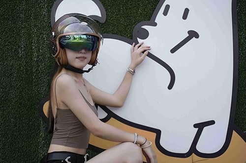 Miniatura 6 de Casco de motocicleta de doble visera 34 de cara abierta para hombres y mujeres, aprobado por DOT, unisex, casco retro para ciclomotor, crucero,