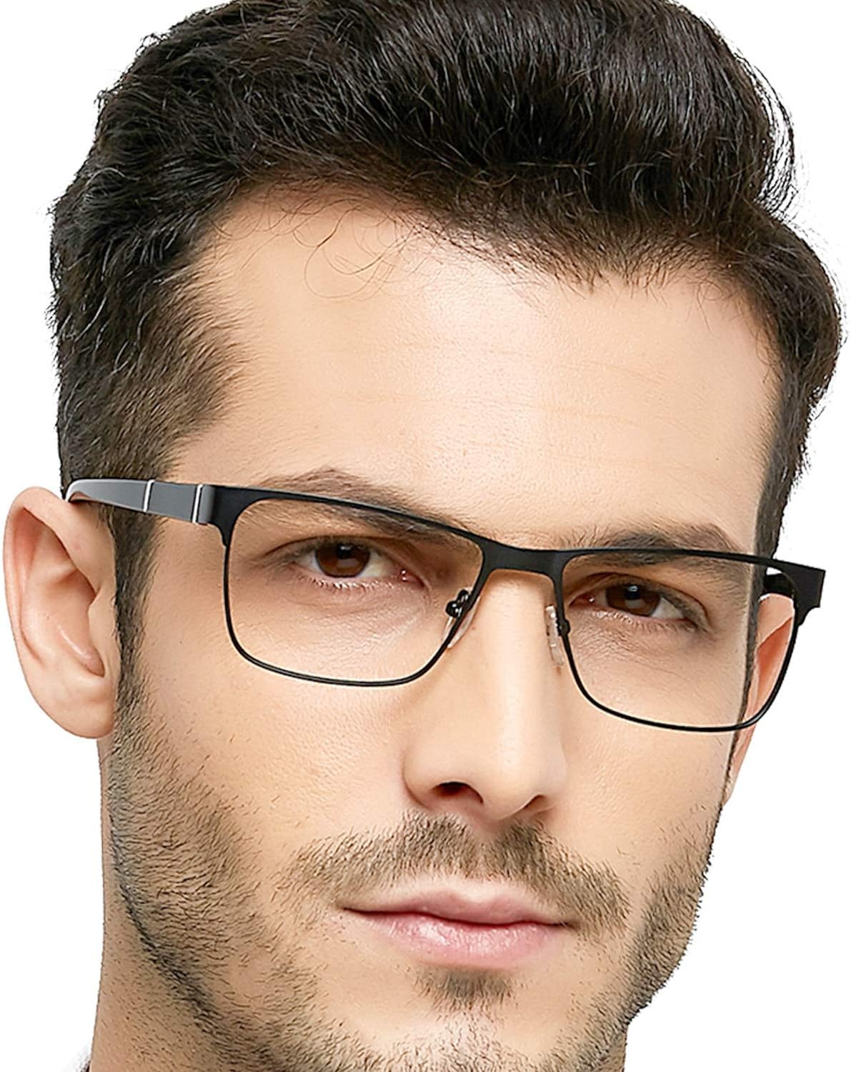 OCCI CHIARI Blue Light Blocking Glasses for Men Metal Frame Eyeglasses Men's Computer Glasses Clear Lense