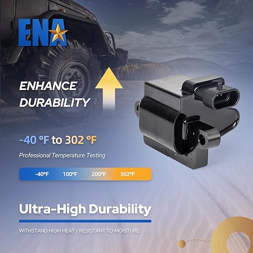 Miniatura 4 de ENA Juego de 8 bobinas de encendido cuadradas 8 bujías platino y cable rojo compatible con Chevrolet Chevy GMC Hummer Avalanche Savana 1500 2500