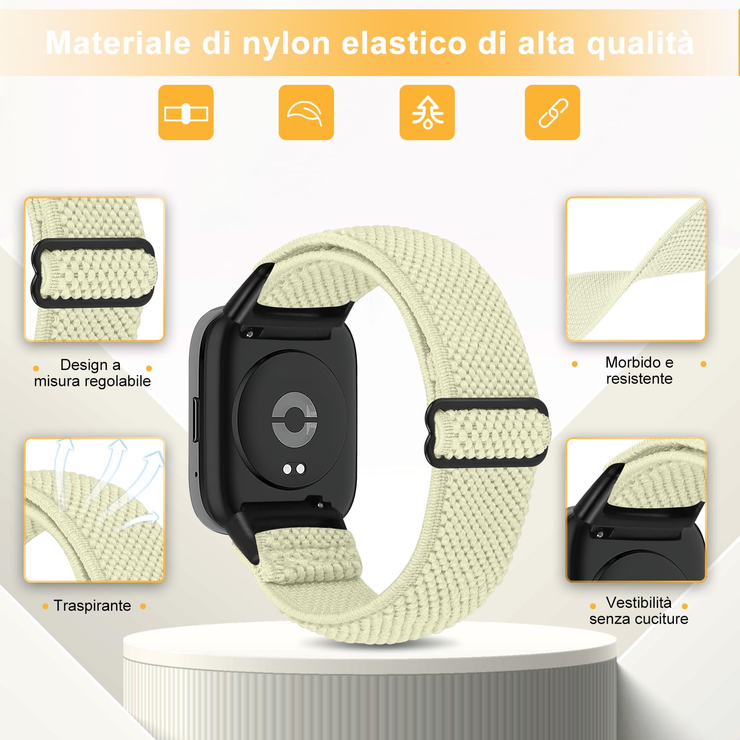 SHIJZWD Fascia elastica per orologio compatibile con Xiaomi Redmi Watch 3 Active, cinturino di ricambio in nylon per orologio sportivo compatibile con Xiaomi Redmi Watch 3 Active