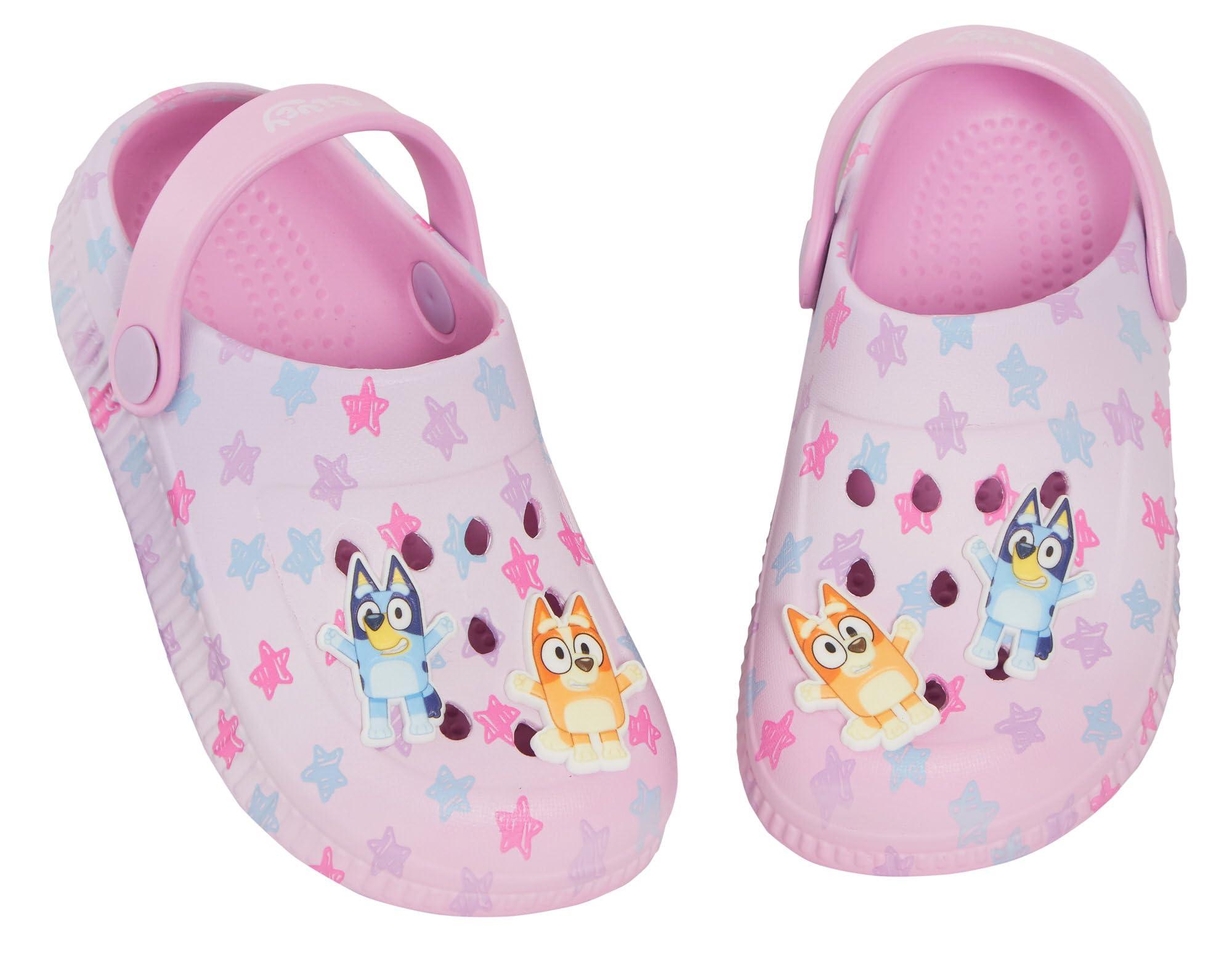 Sabots Roses et Bleus pour Enfants avec Breloques, Sandales pour Filles, Diapositives d'intérieur et d'extérieur avec Bride à la Cheville, Chaussures de Plage