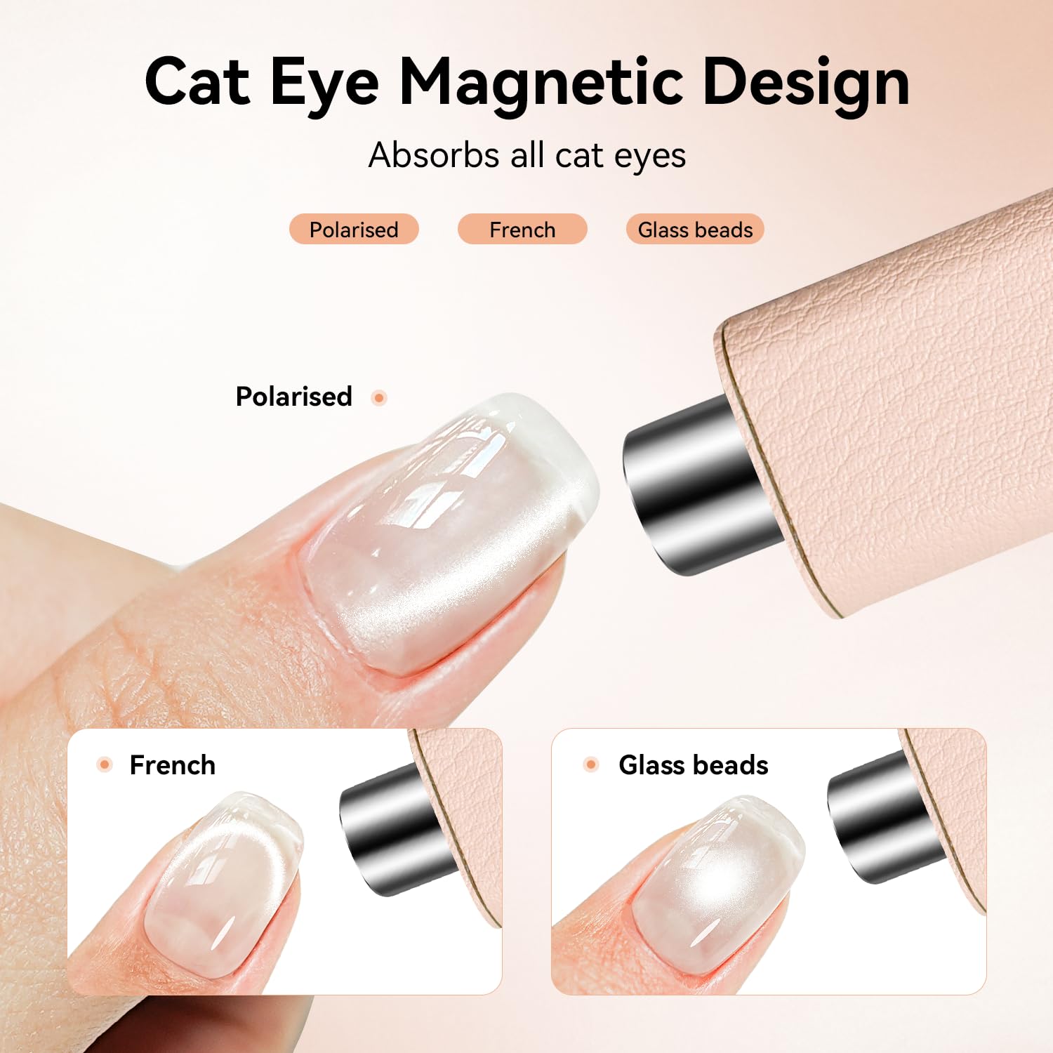 JODSONE Handheld U V Lamp Mini with Magnet Nail Dryer Portable Cordless Rechargeable USB for Curing Gel Polish Absorb Cat Eye Effect Pink - Image 4