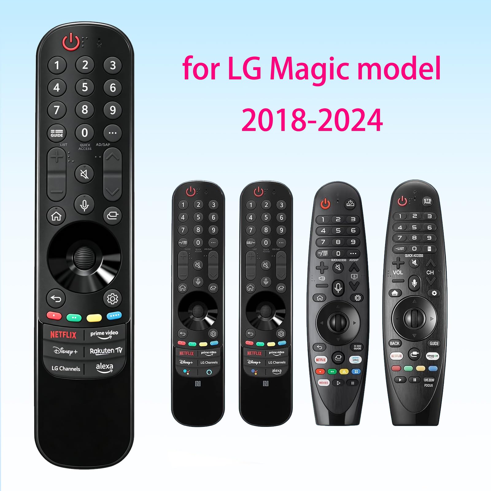 Magic Remote Control AN-MR24GA/23GA/22GA/21GA con funzione vocale e puntatore compatibile con telecomando LG Smart TV, compatibile con LG Smart TV WebOS, OLED, QNED, NANOCell, 4K, 8K