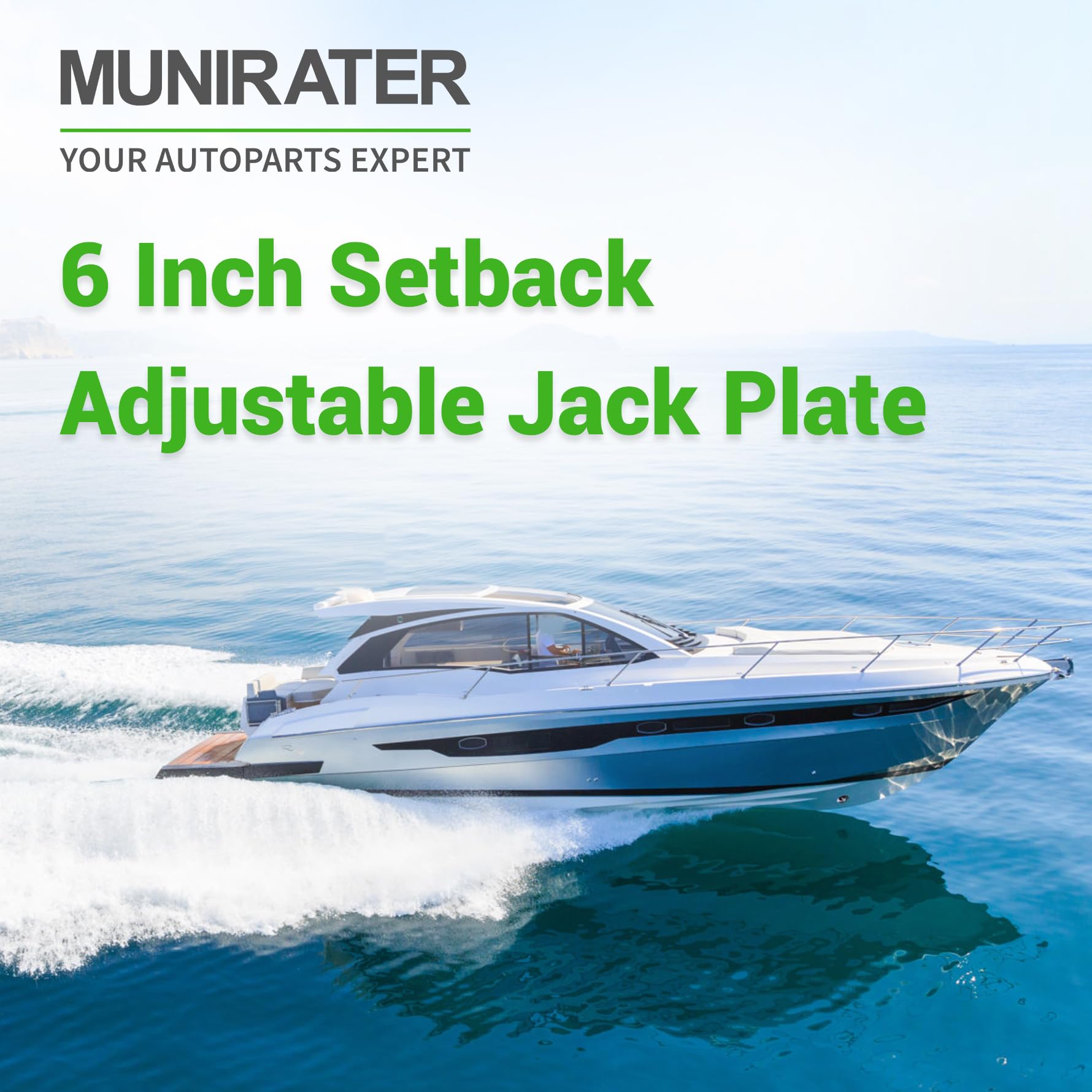 munirater 6 Setback Piastra Jack Regolabile Ricambio per Barca Fuoribordo Jack Piastra JPL4500