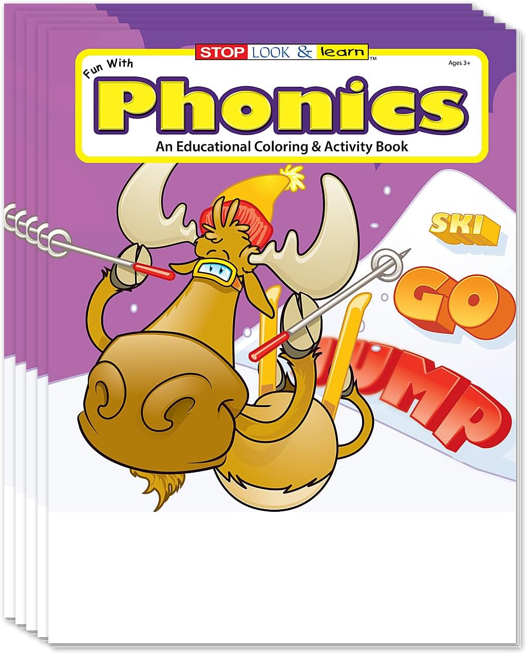 ZOCO Phonics Coloring Books for Kids – (50 Bulk Pack, Without Crayons) – Early Reading Activity Books for Preschool & Kindergarten – Educational Games, Puzzles & Coloring – School & Library Supplies