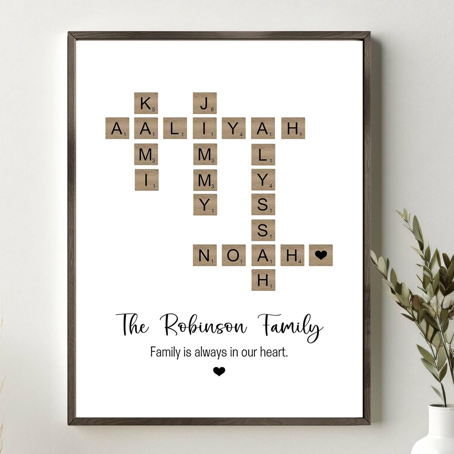 Personalized Family Crossword Scrabble Poster Canvas with