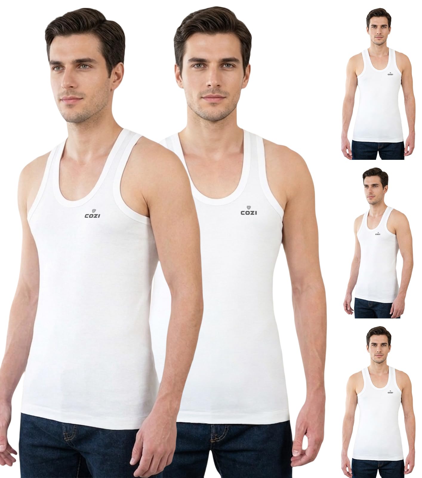 lux cozi Men's Solid Vest ||Pack of 5||-picture-28