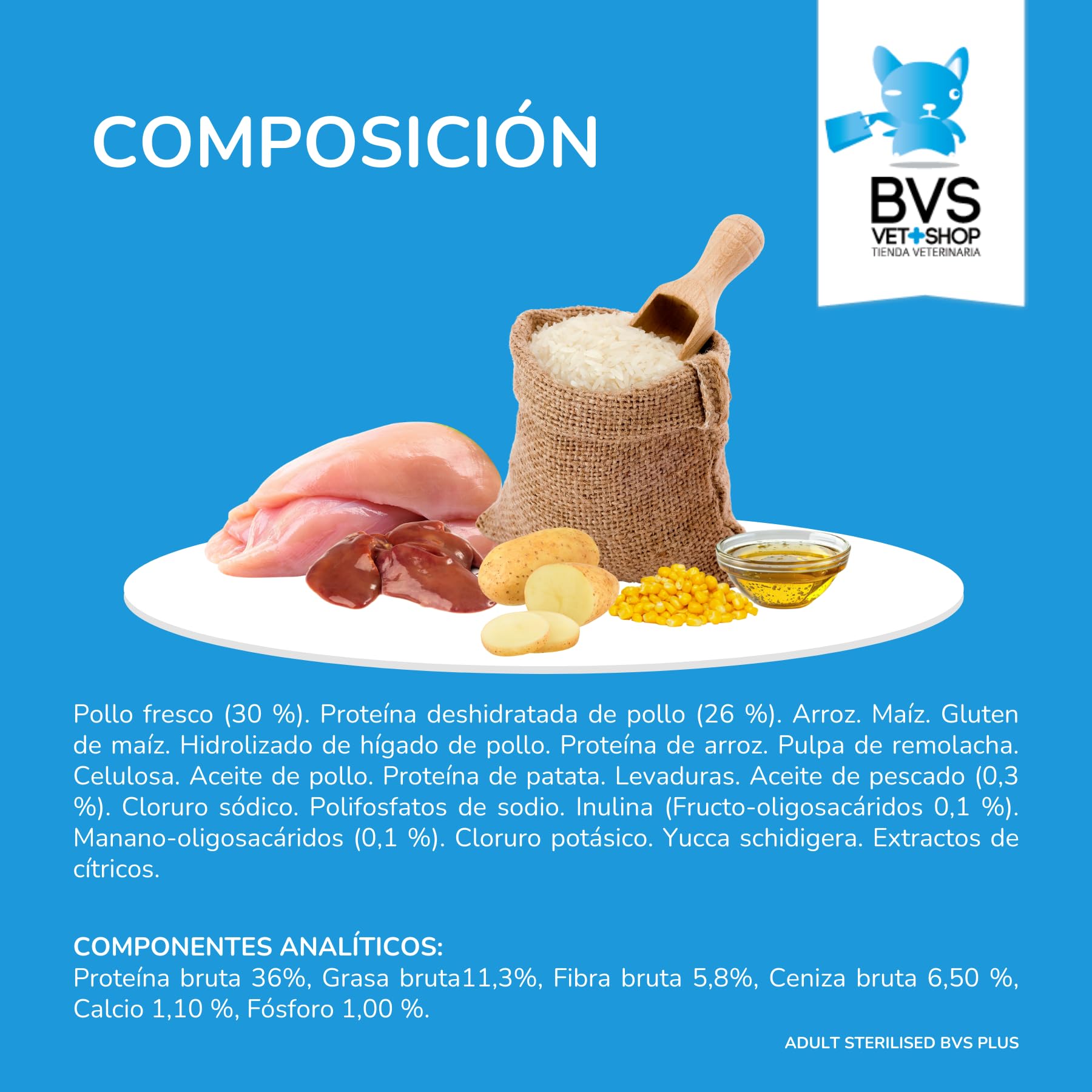 BVS Vet Shop | Gato Adult Sterilised | Alimento equilibrado de bajo Contenido calórico Que le permitirá no engordar y Mantener la Actividad física Ideal | 12Kg