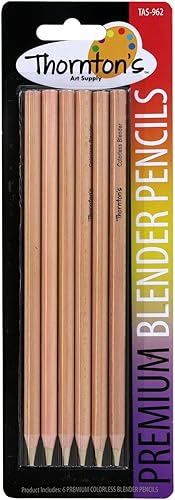 Miniatura 2 de Thornton's Art Supply Lápiz mezclador incoloro de alta calidad, 36 unidades a base de cera para dibujo, bocetos, mezcla, sombreado, suavización,