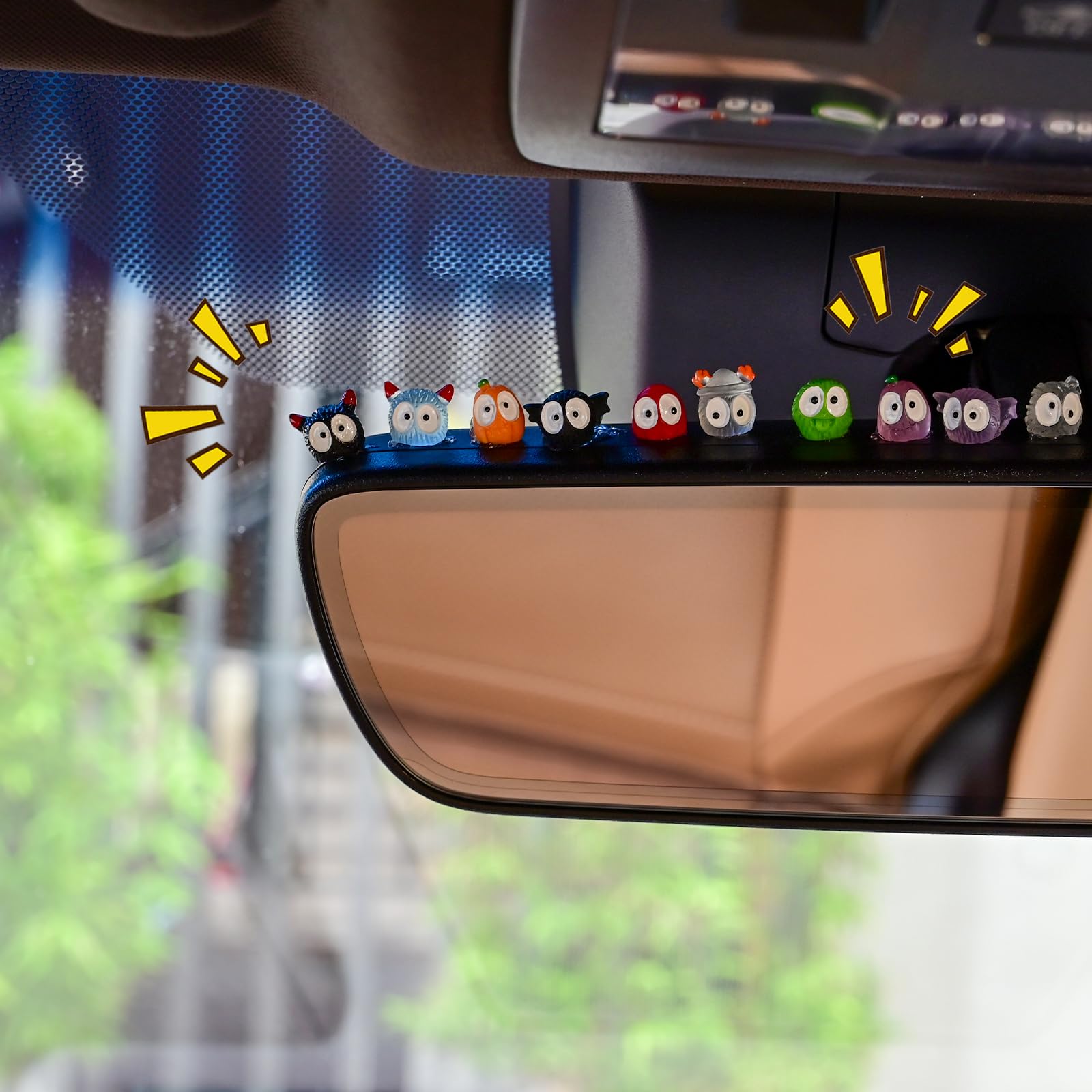 Mevodeata 52 Pcs Cute Soot Sprite Car Decor Rearview Mirror Accessories - Cute Decor for Car Home and