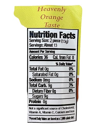 Miniatura 2 de Angel Mint  Naranja  Mentas en barra envueltas individualmente  Caramelos antiguos  Puros y naturales  Sin grasa  Sin gluten  Sin soja  Sin sal