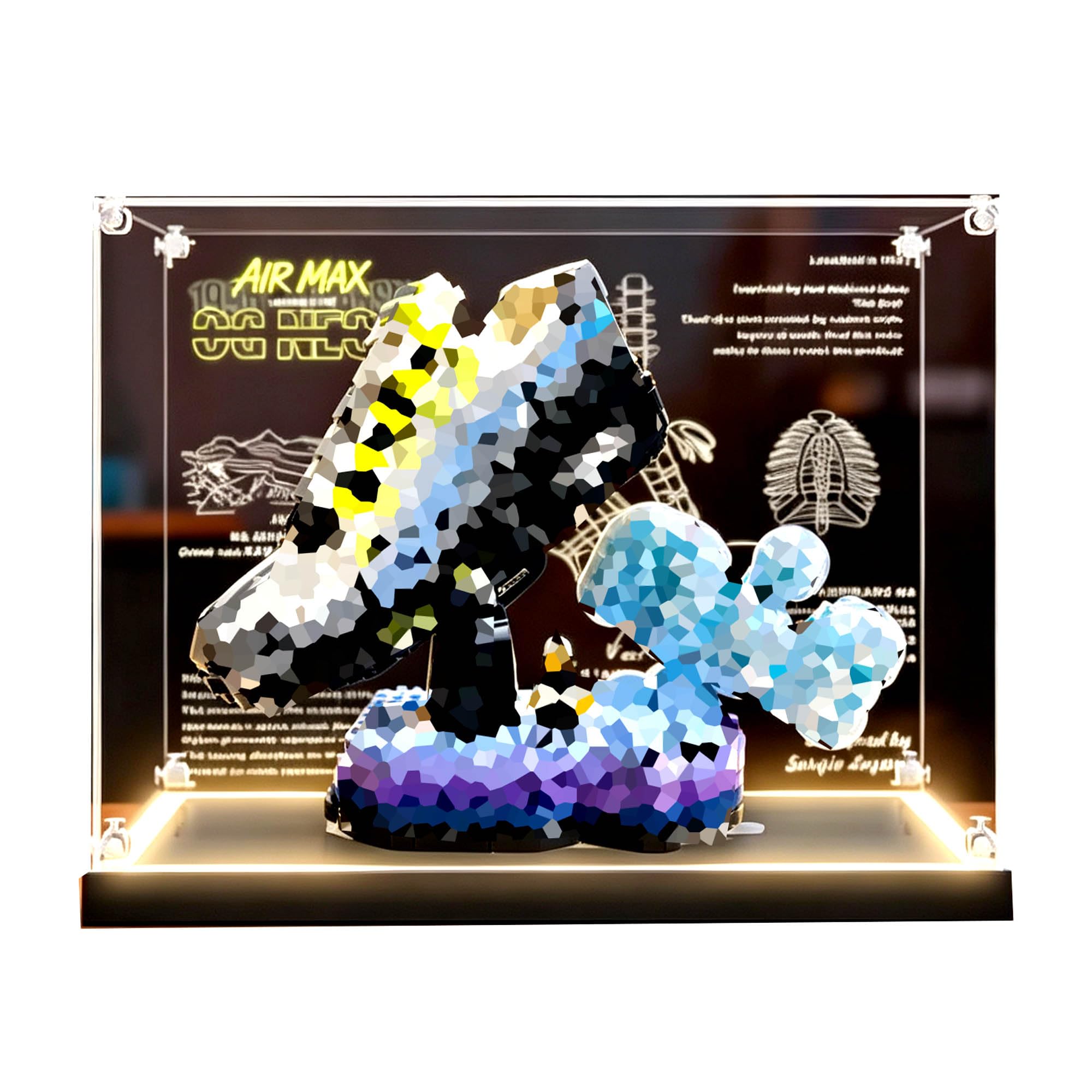 Clear Acrylic Display Case, Fits for Le-go 43025 Sets (Lighting Style)
