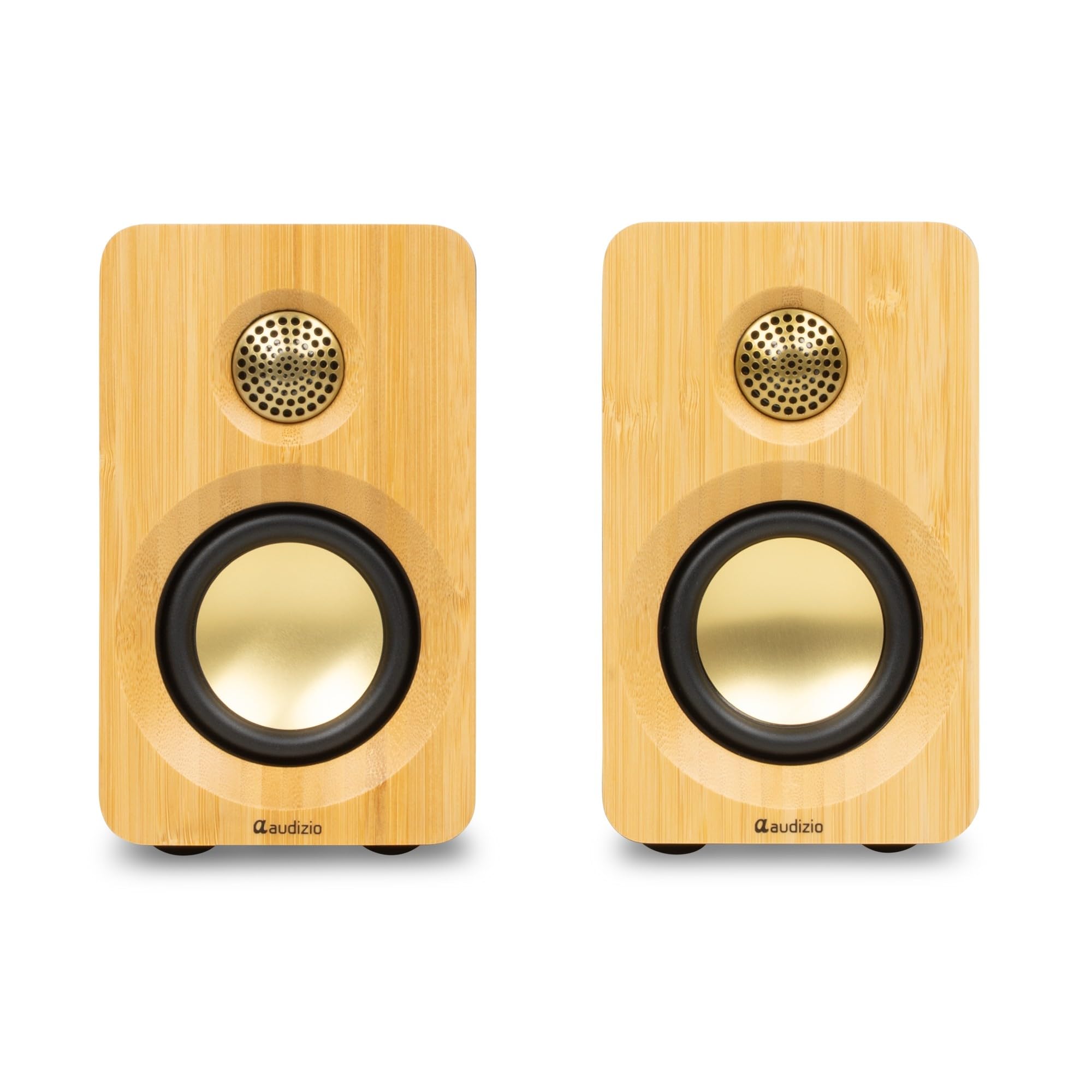 Audizio KS16 Enceintes Bibliothèque Actives BT 100W Bambou