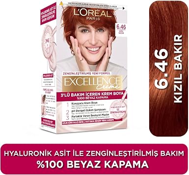 L'Oreal Paris Excellence Creme Hair Dye 6.46 Red Copper