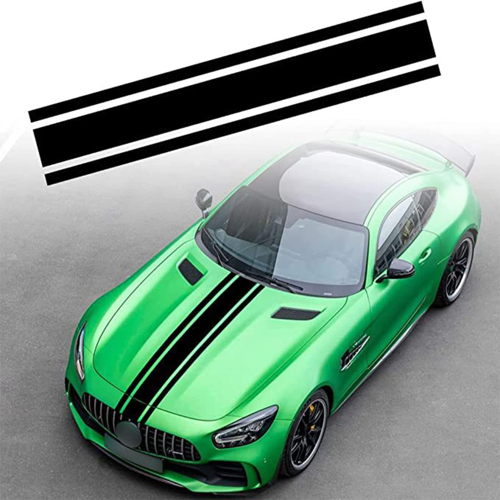 Car Hood Stripe Sticker Auto Racing Body Side Stripe Decal, Car Body Vinyl Racing Stripe Pinstripe Decal Stickers, Modified Stripe Decal Decoration for Car, Sports Racing Stripe Stickers Black
