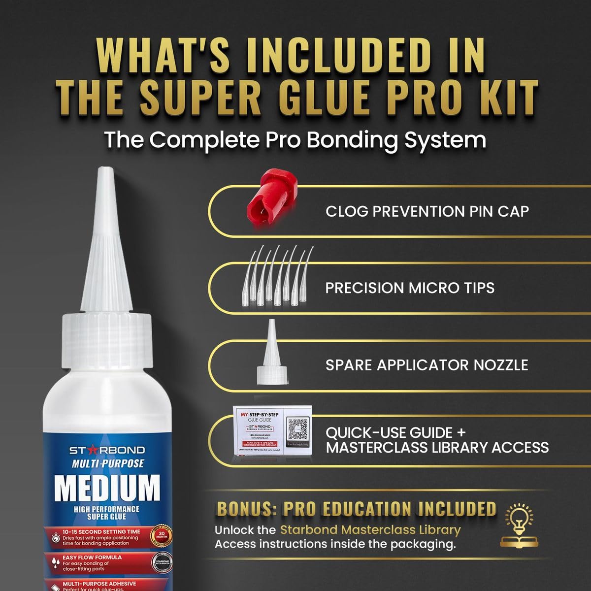 Starbond Super Glue Pro Kit - Strong & Fast CA Glue -5