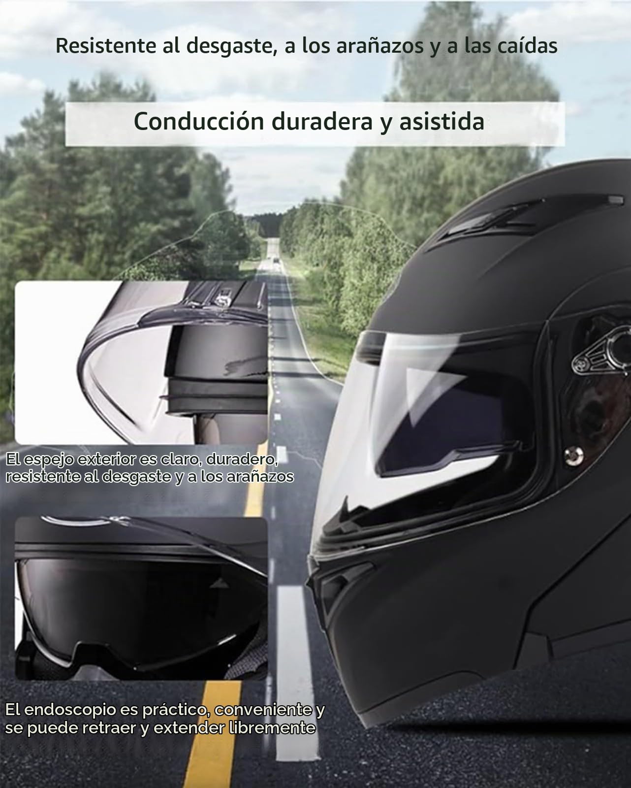 Casco abatible con Bluetooth, casco integral con Bluetooth, casco de moto con doble visera, certificado DOT para adultos, mujeres y hombres, casco de alta calidad. C,L=59-60CM