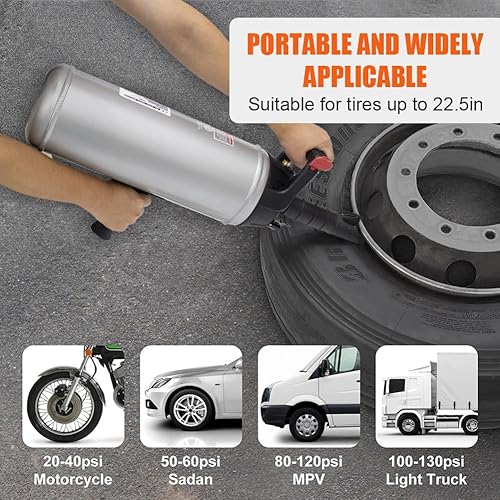 Miniatura 6 de DMC-FPPS Tanque de asiento de cuentas de neumático de aire para automóvil, camión, herramienta de asiento de tractor de camión de 145 PSI con