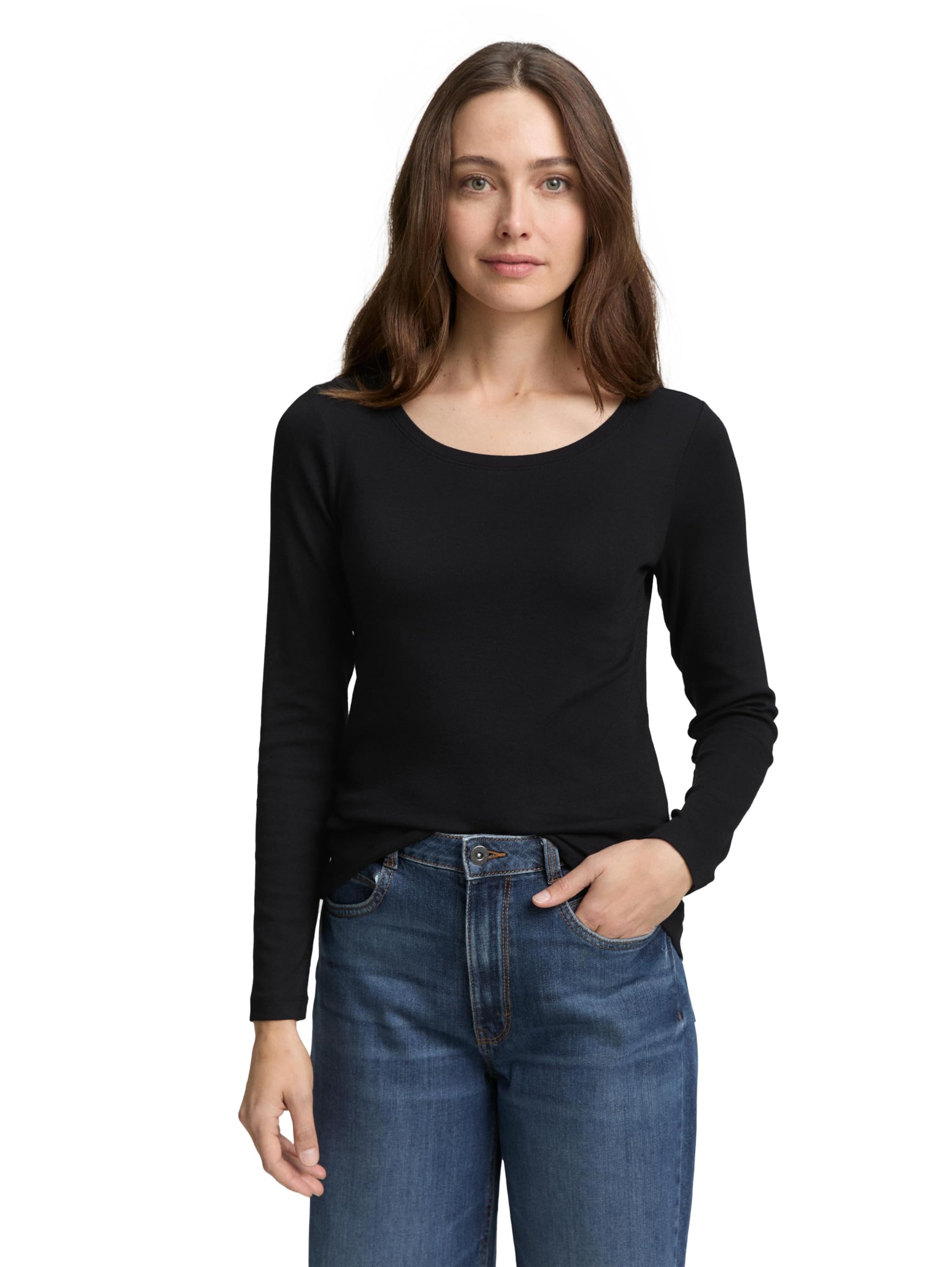 Tom Tailor Damen 1048492 Basic Langarmshirt (1er Pack)