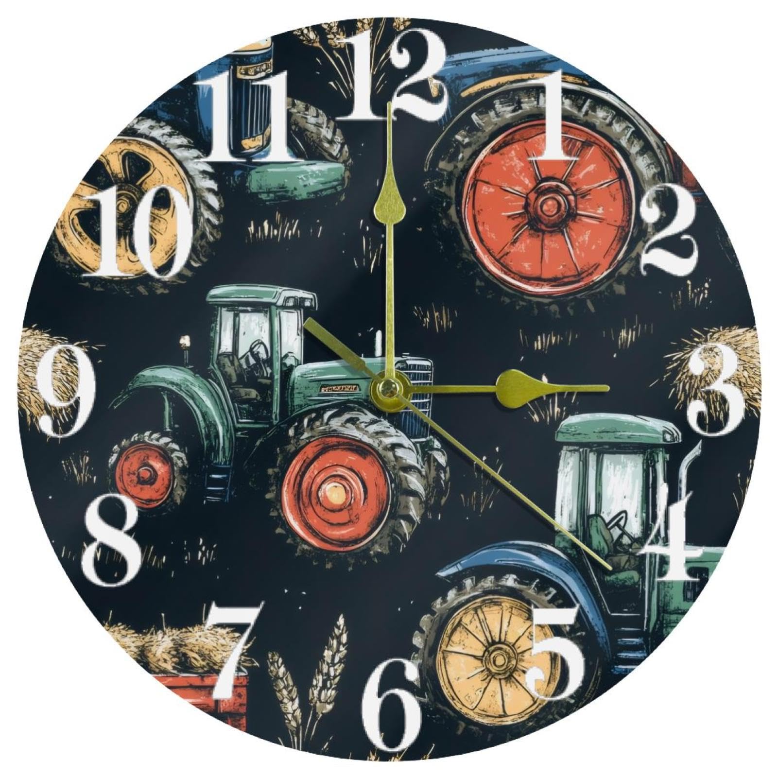 Horloge murale en paille de blé silencieuse pour bureau et école