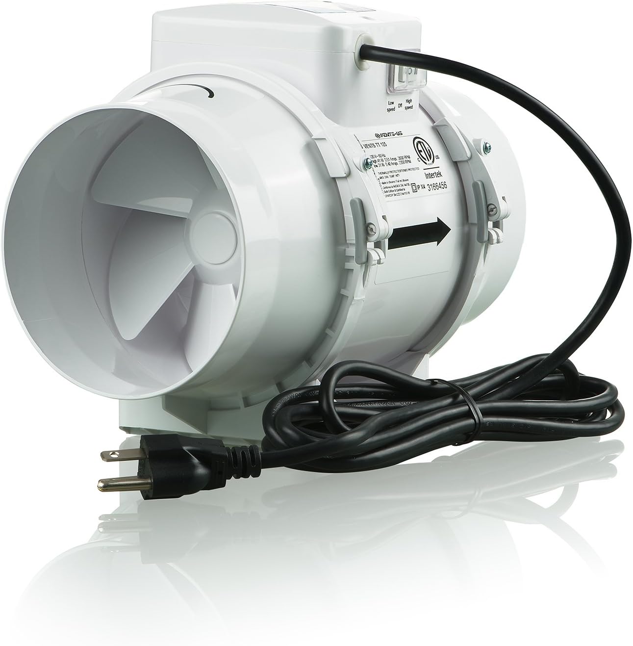 VENTS 105 CFM Power 4 in. Mixed Flow in-Line Duct Fan