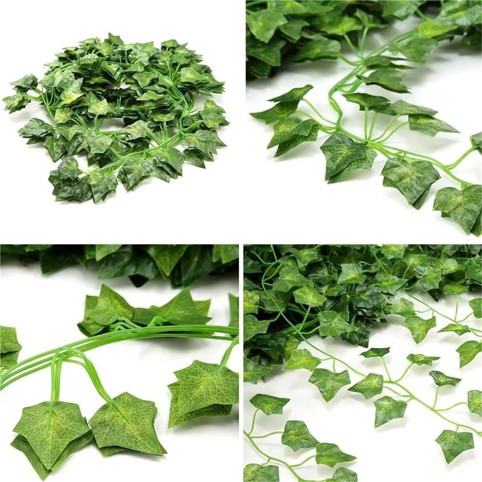 Vite artificiale a foglia Ghirlanda di foglie edera artificiale in rattan verde, finte piante da appendere, parete, for matrimoni, feste, decorazioni fai te for il giardino(A,100M(50 Strings))