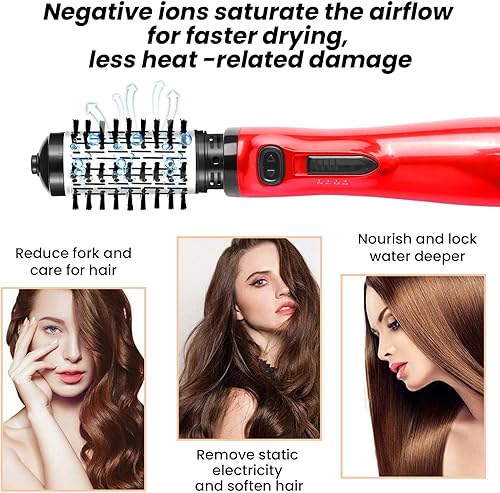 Miniatura 6 de Estilizador de aire caliente 3 en 1 y secador de pelo giratorio 360, cabello seco, alisar el cabello, secador de pelo Multitudet, cepillo secador de