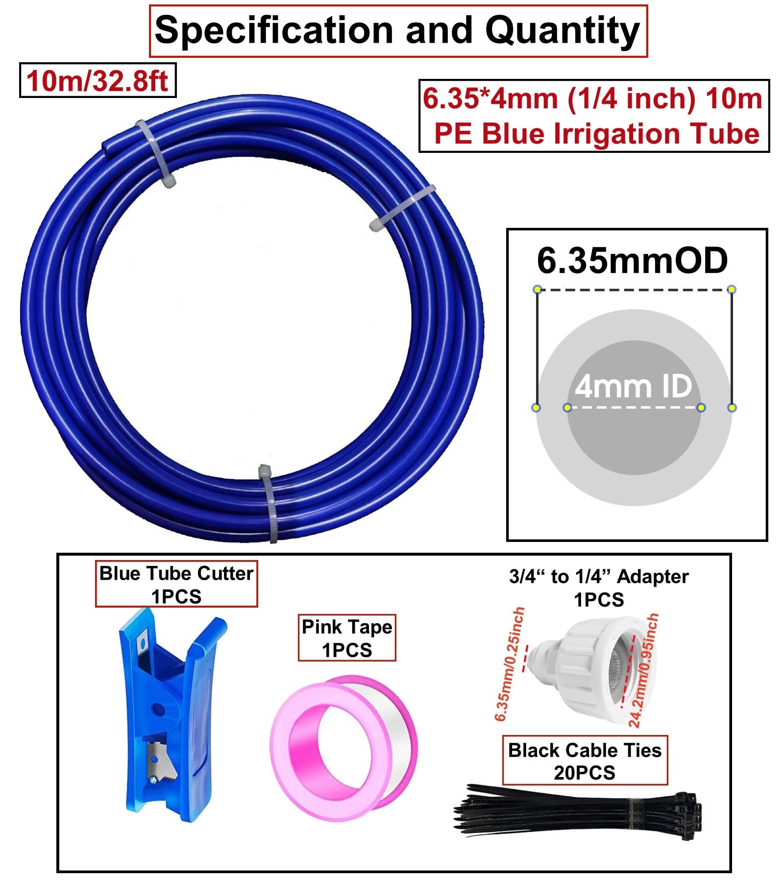 10m Kit d’Irrigation Système avec 10 Buses de Brume avec Joint en T,Système de Refroidissement parbrumisateur par Brouillard pour Jardin,Serre(Bleu
