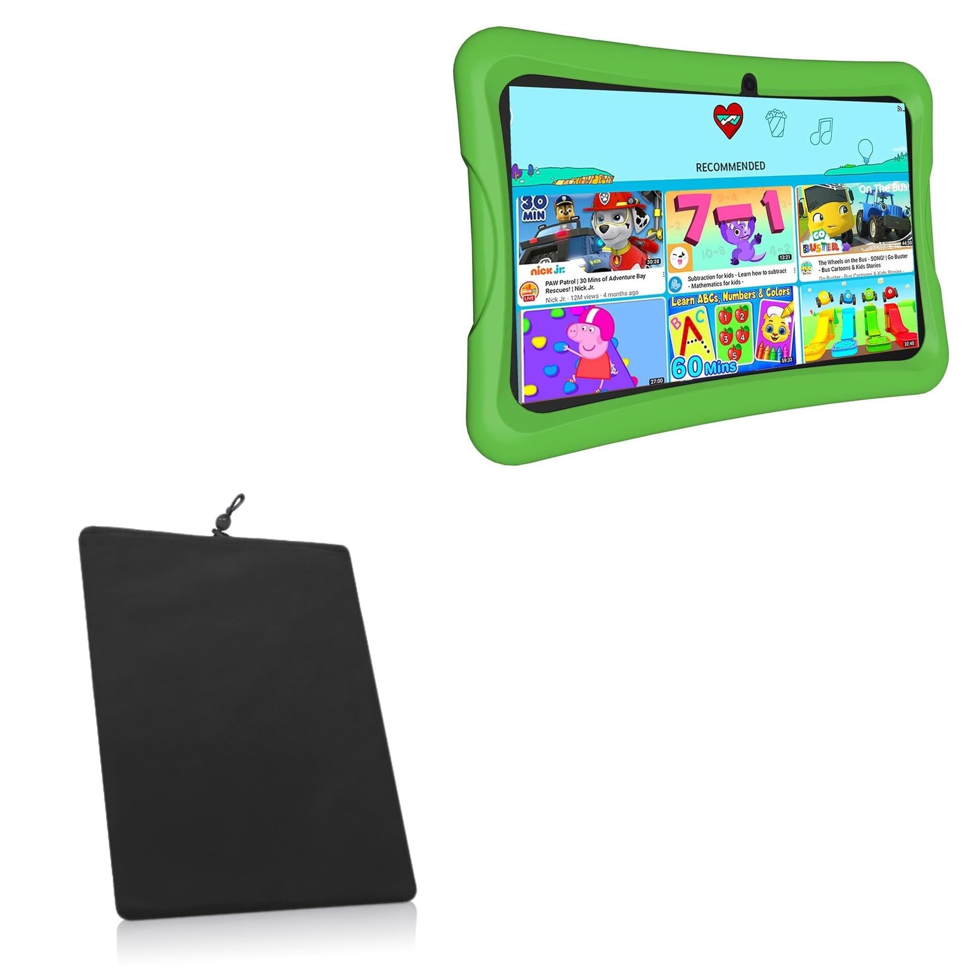 BoxWave Case Compatible with VNEIMQN Kids Table E11 (10.1 in) - Velvet Pouch, Soft Velour Fabric Bag Sleeve with Drawstring - Jet Black