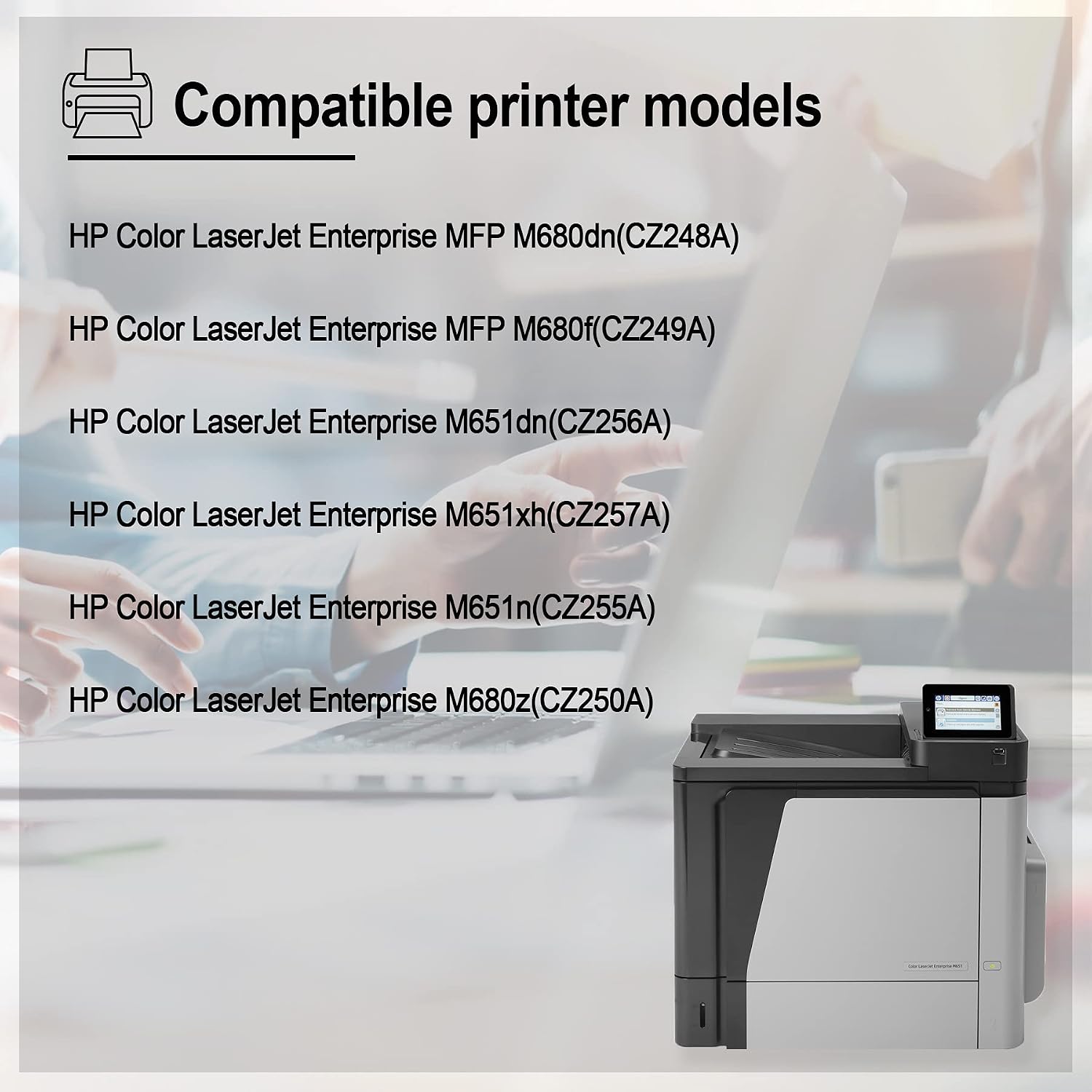 Amazon.com: Cartucho de tóner para impresora HP Color Laserjet Enterprise  M651dn M651xh MFP M680dn M680dn M680dn : Productos de Oficina
