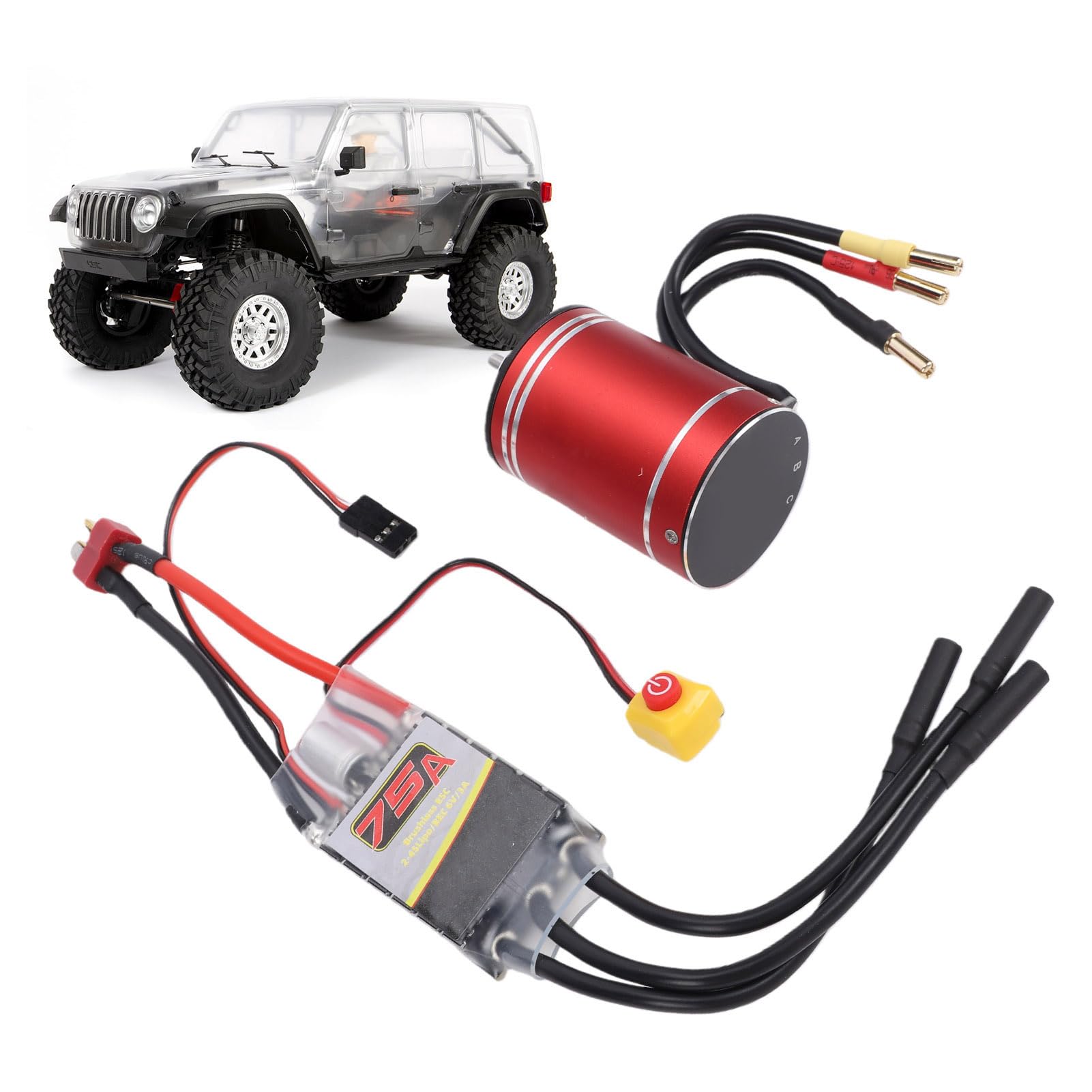 Generic Zestaw Bezszczotkowy Silnika ESC Combo 4600KV Trwały i Wodoodporny do Konkurencyjnych Samochodów i łodzi RC 1/10 RC