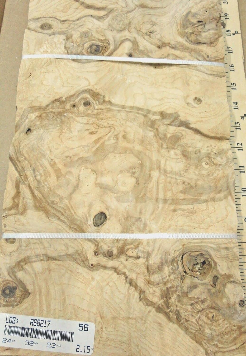 Olive Ash Burl Wood Veneer 9" x 15" raw no Backing 1/42" Thickness AA Grade