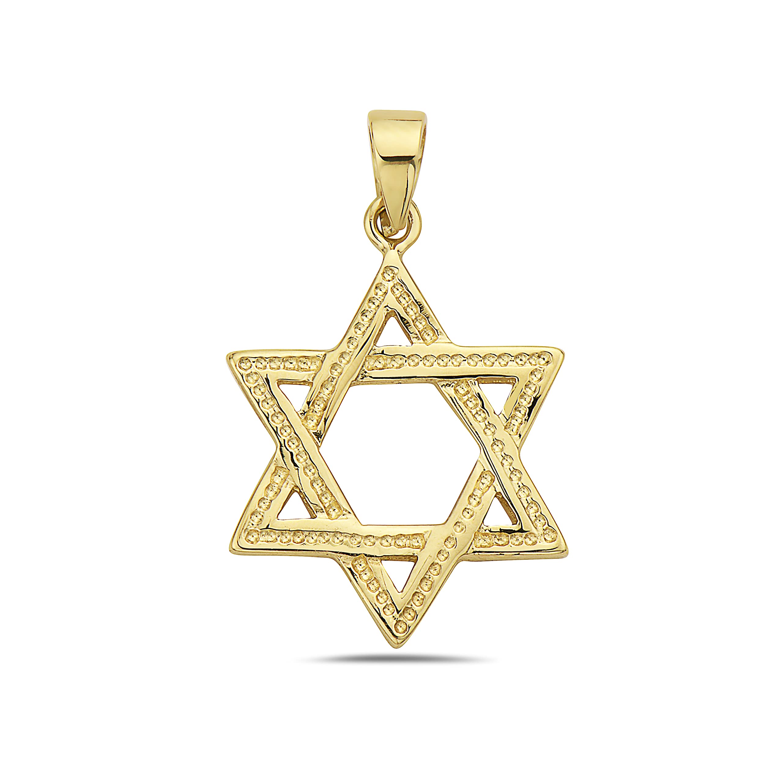 PORI JEWELERS 14K Yellow Gold Star of David Hexagram Pendant Fine Jewelry Best Blessing Gift For Women,Men, Unisex, Gold, n