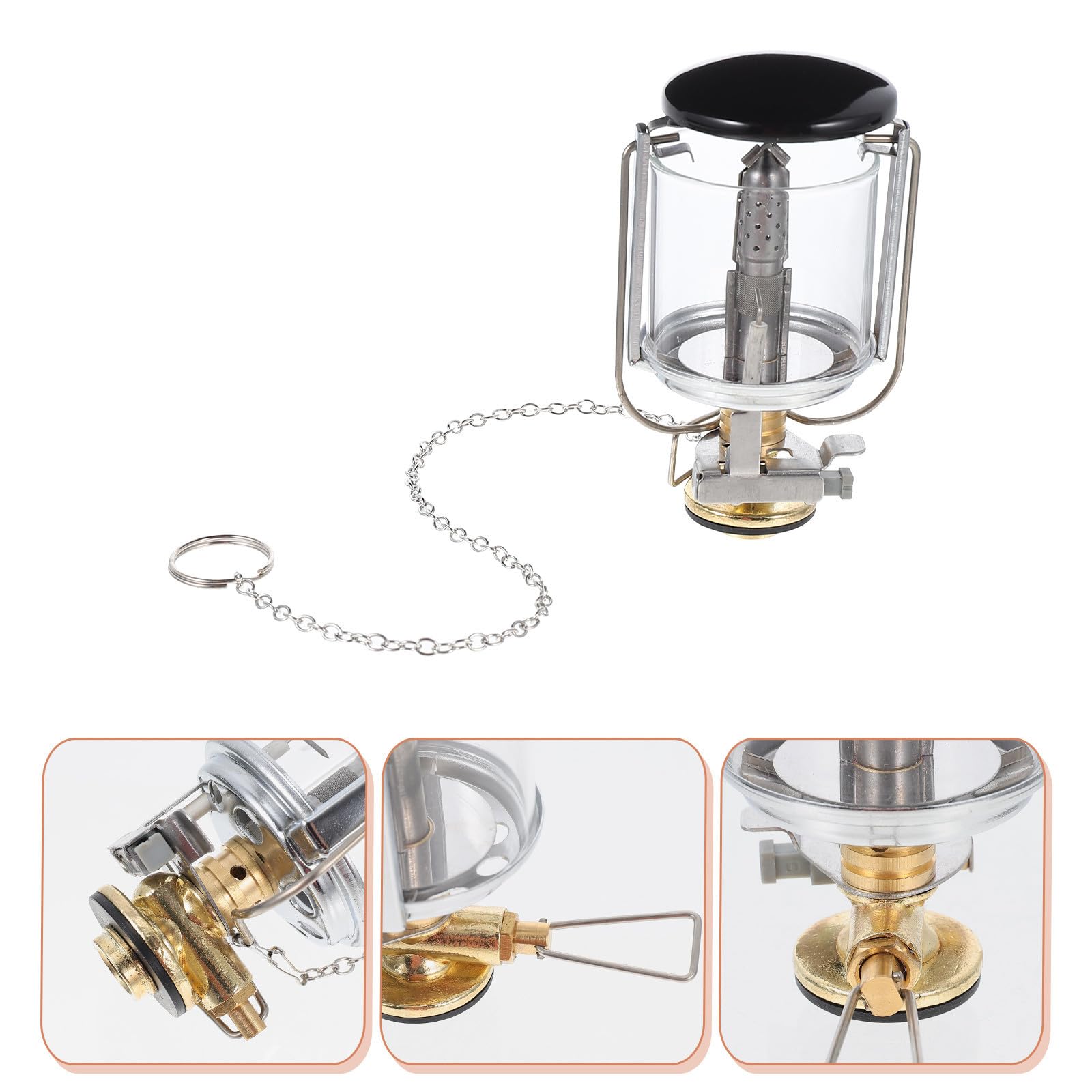 Lampada da Campeggio a Gas 600w in Rame e Acciaio Inox