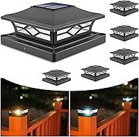 Vista 8 de VOLISUN - Faroles solares para poste: paquete de 2 luces para exteriores, para cubierta, con casquillo blanco, resistente al agua, 2 modos