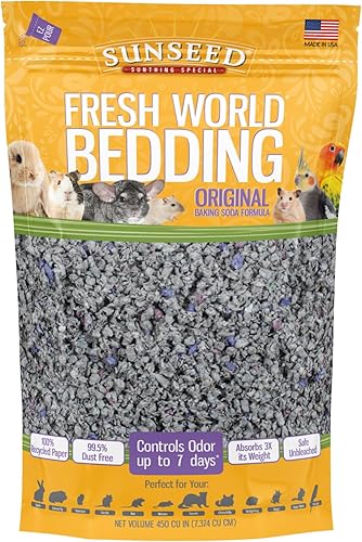 Sunseed 18220 Fresh World Bedding for Small Animals, Original Gray - 450 Cubic I
