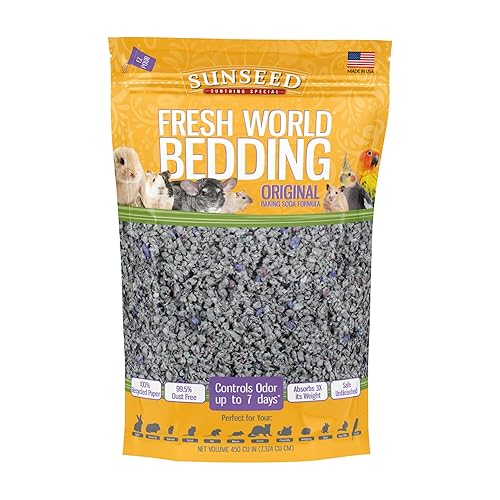 Sunseed 18220 Fresh World Bedding for Small Animals, Original Gray