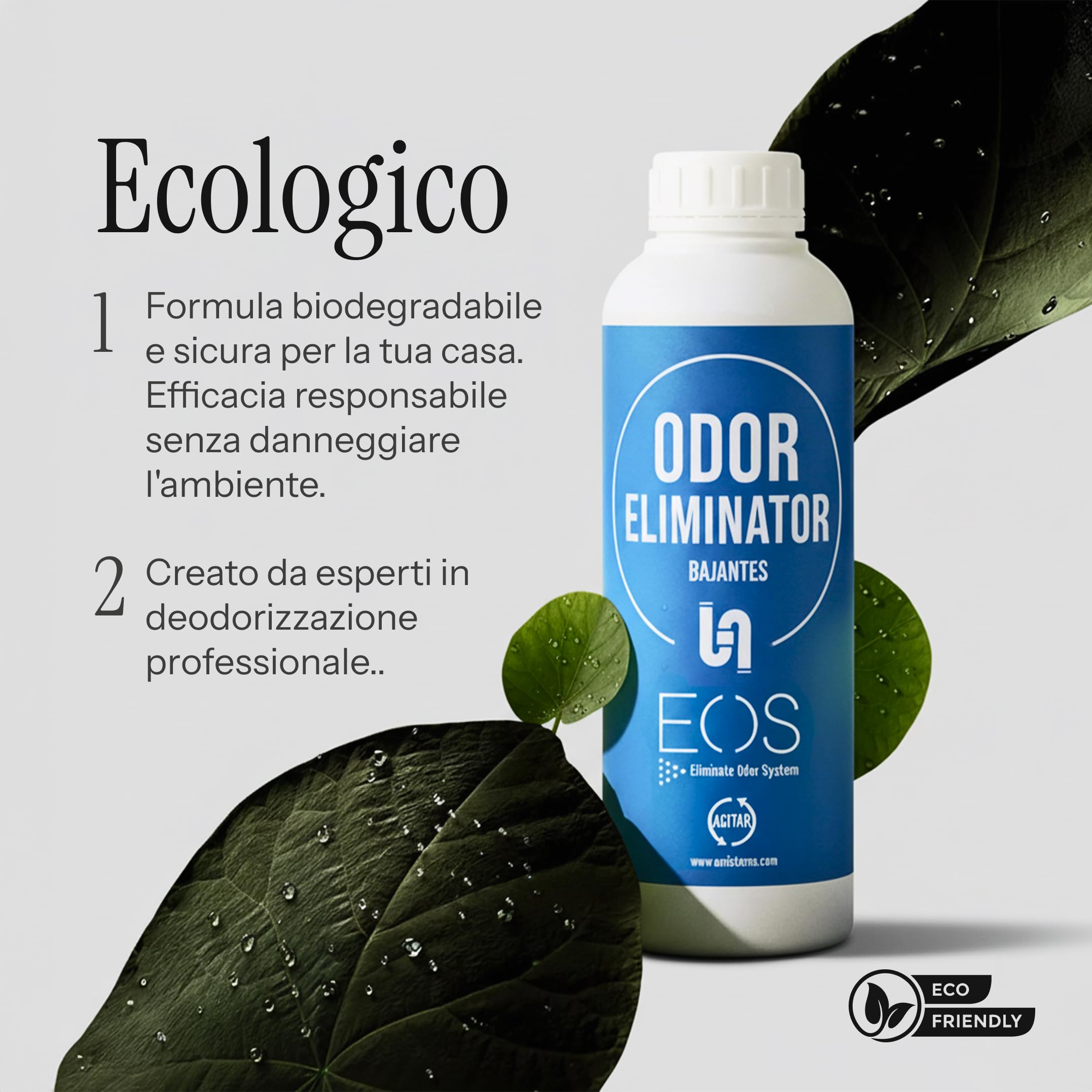 EOS - (1 litro) Fuido per Scarichi e Lavandini – Rimozione di cattivi odori da tubature, scarichi e lavandini, etc. Ha un effetto deodorante ed è stato progettato per eliminare i cattivi odori.