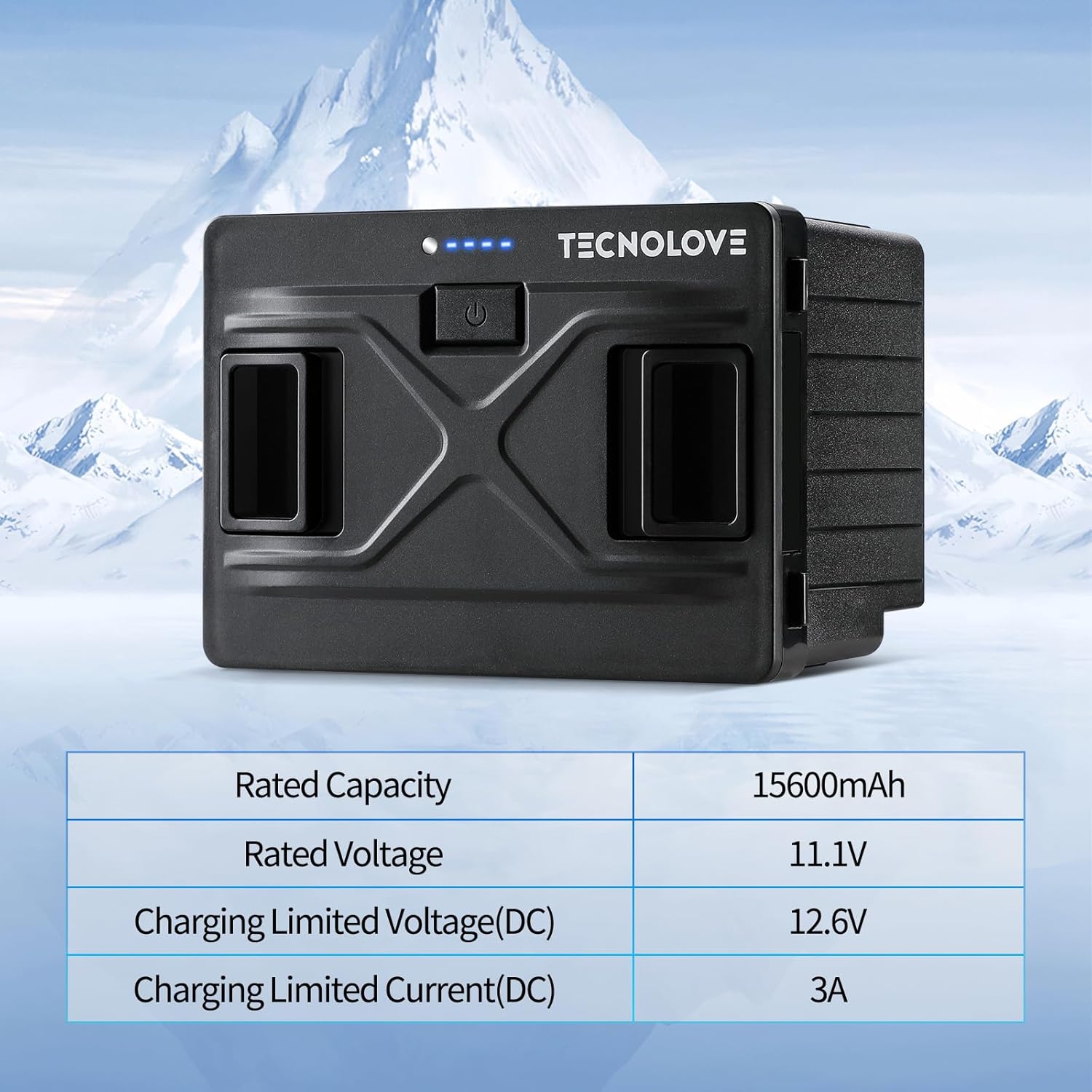Plug-in Battery for Car Refrige 15600mAh/173Wh High Capacity Rechargeable AC/DC Quick-Charge Solar-Charge Small Compact Lithium-ion Battery High Durability Cordless Ideal