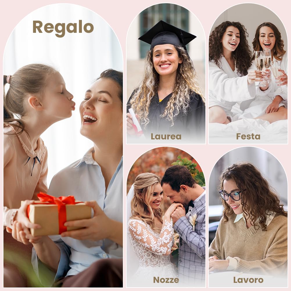 ELEHOT-Store Ferro Arricciacapelli 5 in 1, Ferro Arricciacapelli Professionale con Diversi Diametri, Rivestimento in Ceramica, Riscaldamento Rapido, Temperatura Regolabile, Crea Ricci Grandi e Piccoli