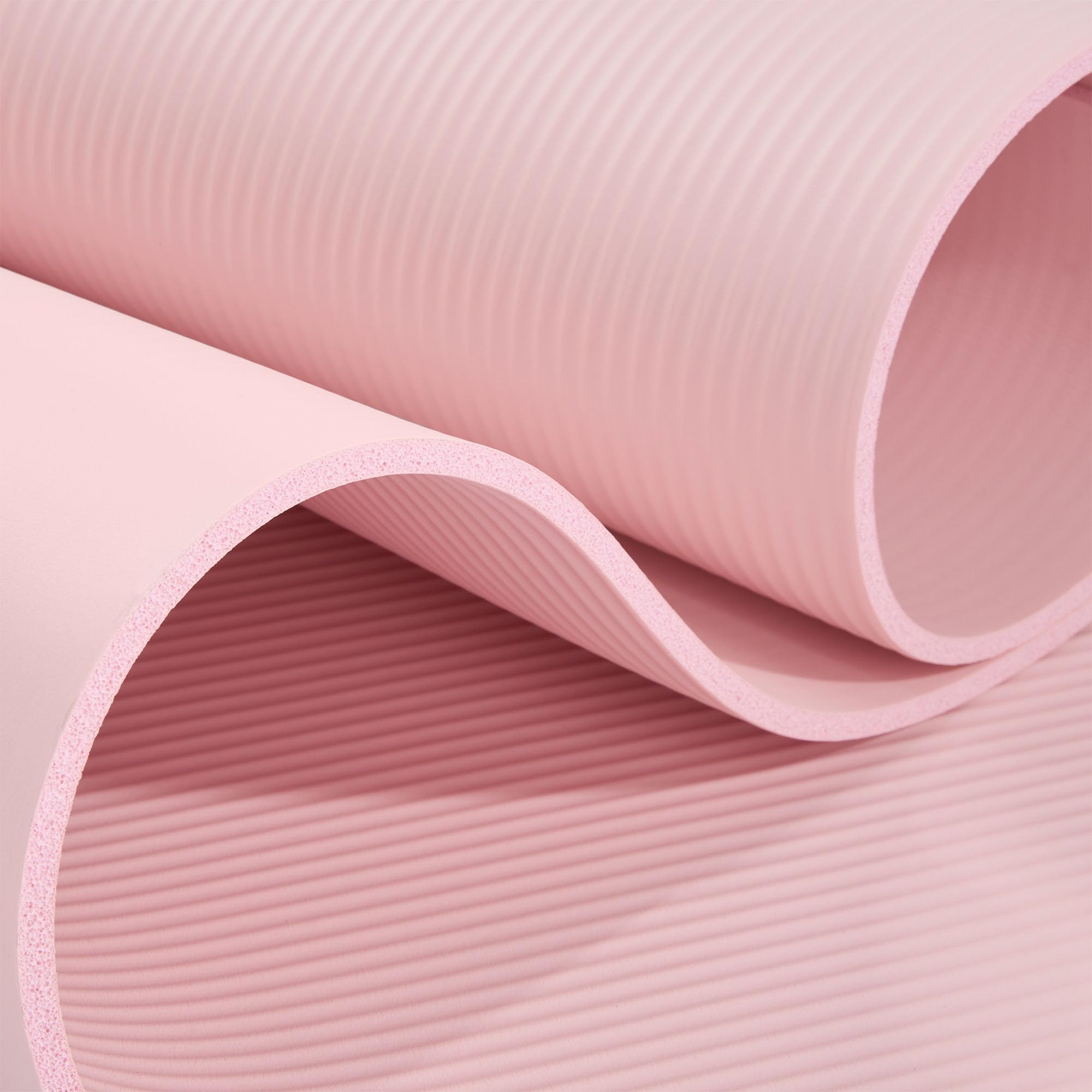 HyperMotion Mata do Ćwiczeń Fitness i Jogi NBR 183x61x0,8 cm Różowa, Antypoślizgowa, 8 mm, z Paskiem do Ćwiczeń i Przenoszenia, do Jogi, Pilatesu i Stretchingu